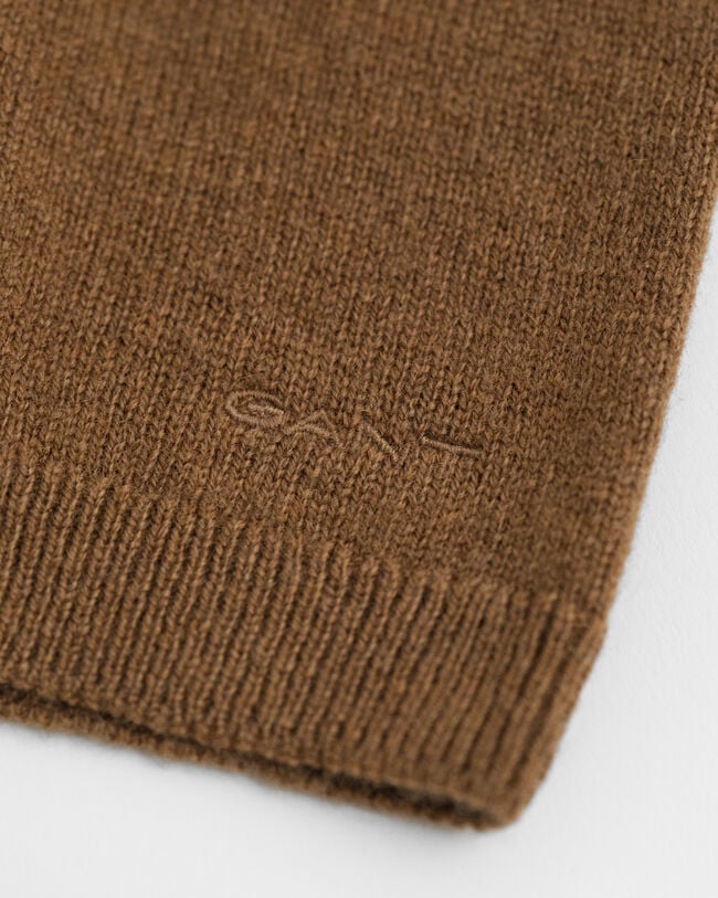 Kurzärmliger Rundhalspullover aus superfeiner Lambswool