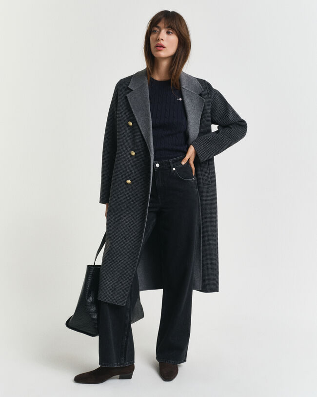 Zopfstrick-Pullover aus Stretch-Baumwolle