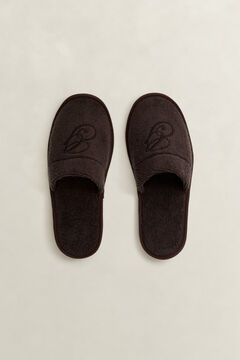 Embroidered Slippers — DEEP BROWN 2