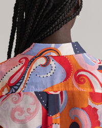 Regular Fit Baumwoll-Seiden-Bluse mit Paisley-Muster