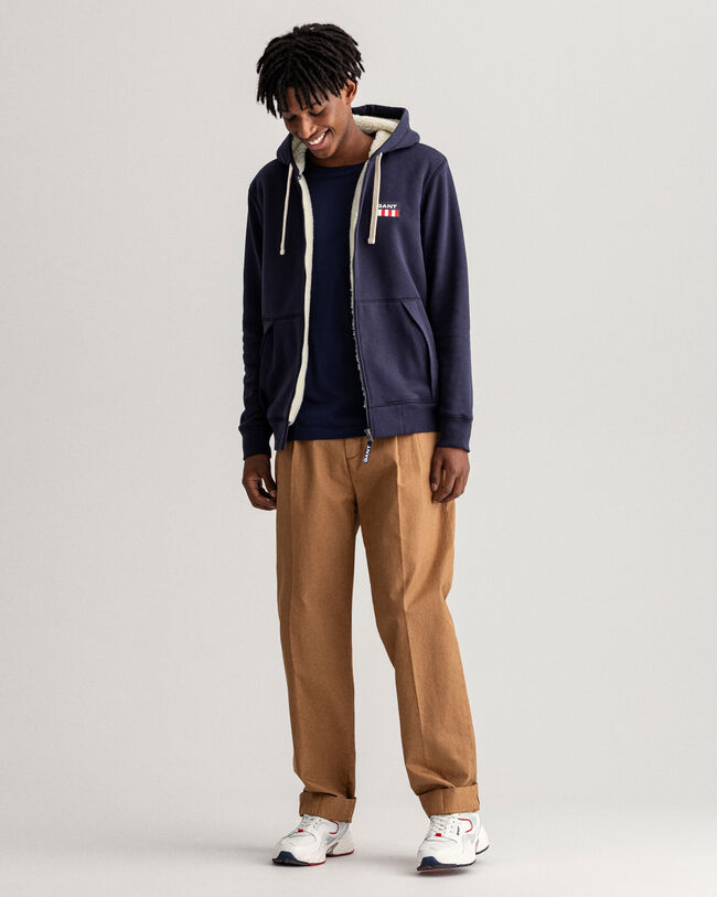 Sherpa Fleece Sweat-Hoodie mit Rei&szlig;verschluss