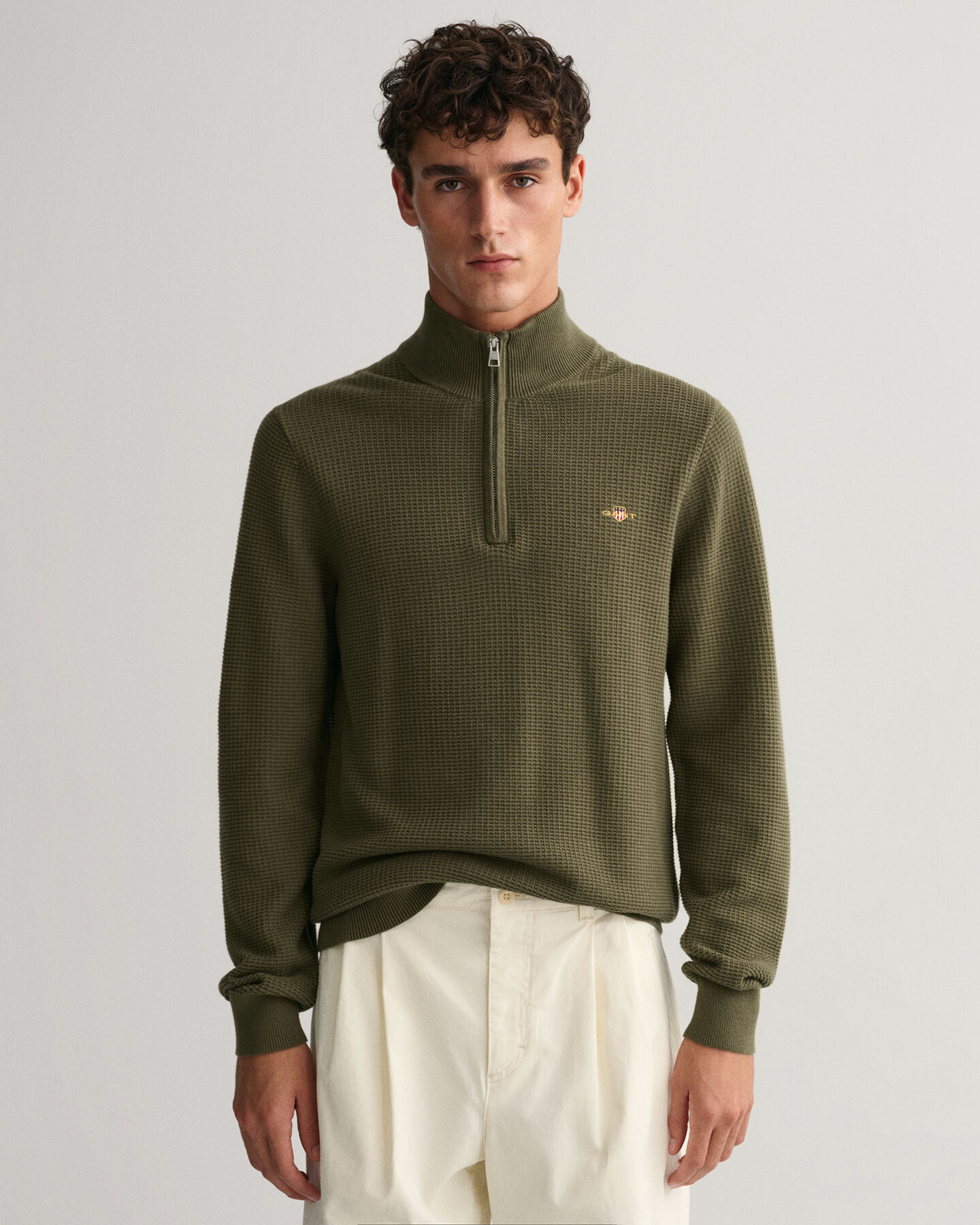 Textured Baumwoll Troyer