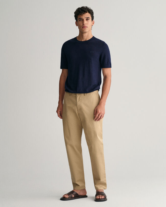 Gestricktes Baumwoll Leinen T-Shirt