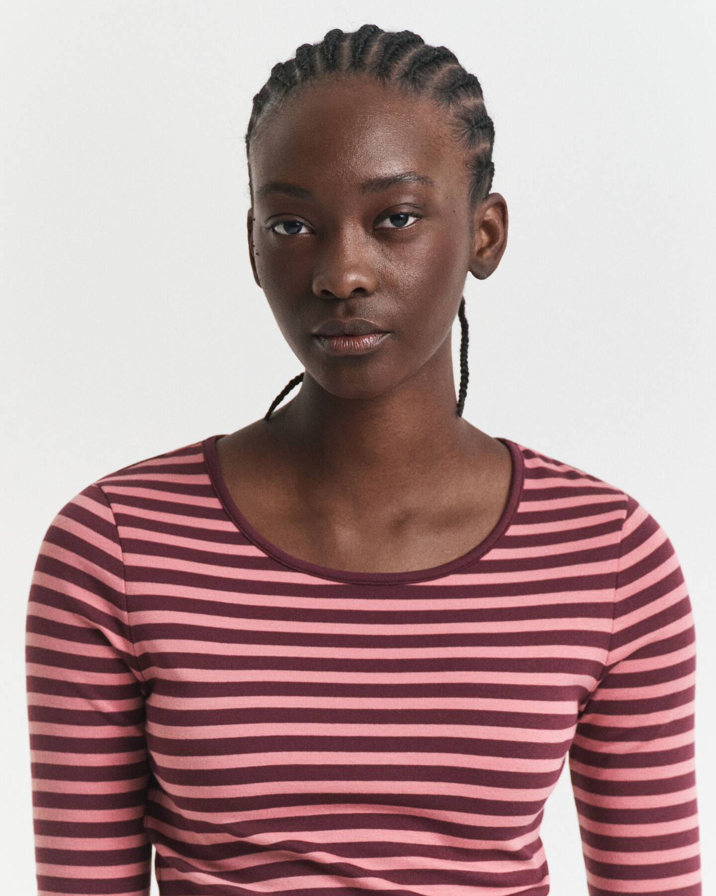 Geripptes Langarm-T-Shirt mit Streifen