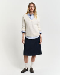 Herringbone V-Neck Pullover