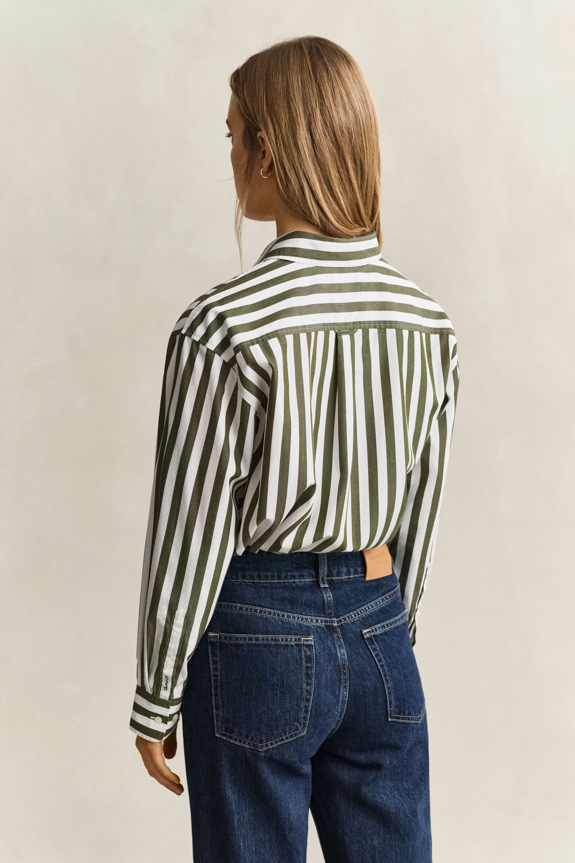 Relaxed Fit Popeline Bluse mit Streifen
