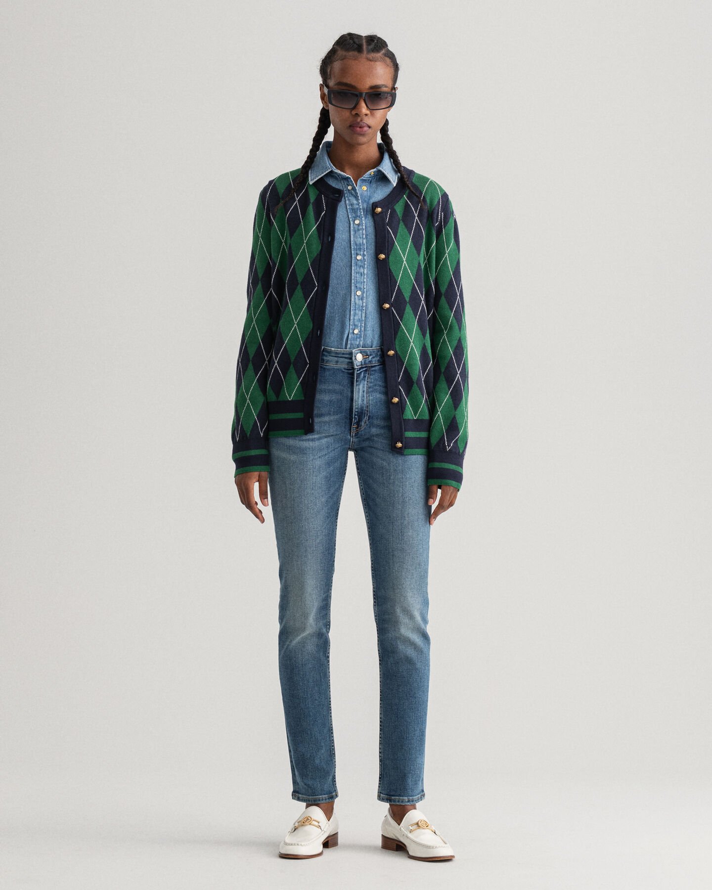 Strickjacke mit Argyle-Muster