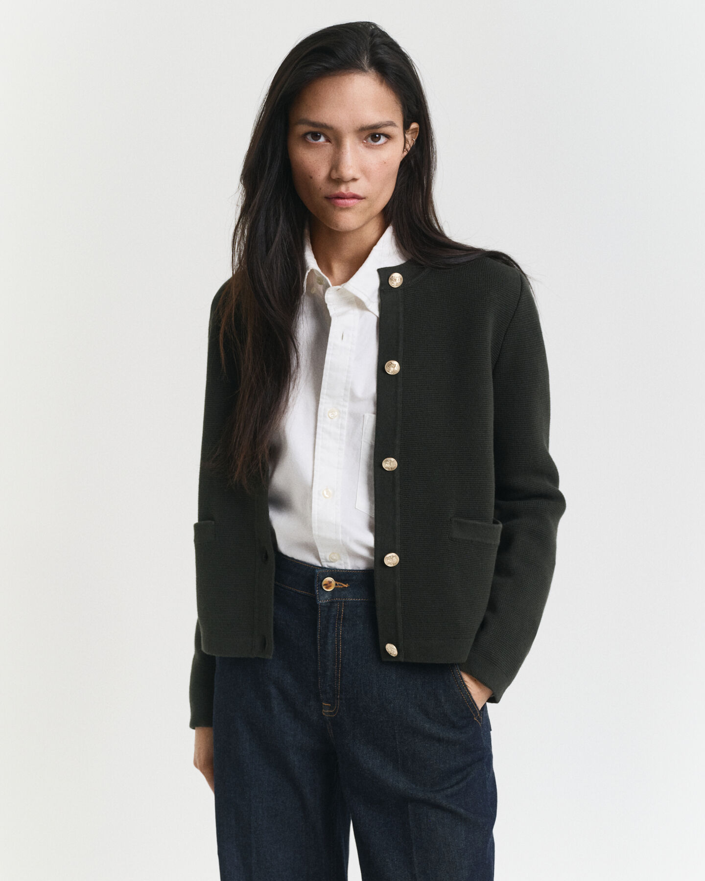 Kontrast Strickjacke