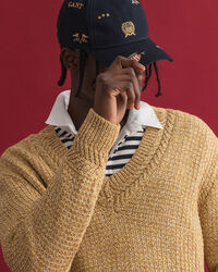 Twisted Color V-Neck Pullover