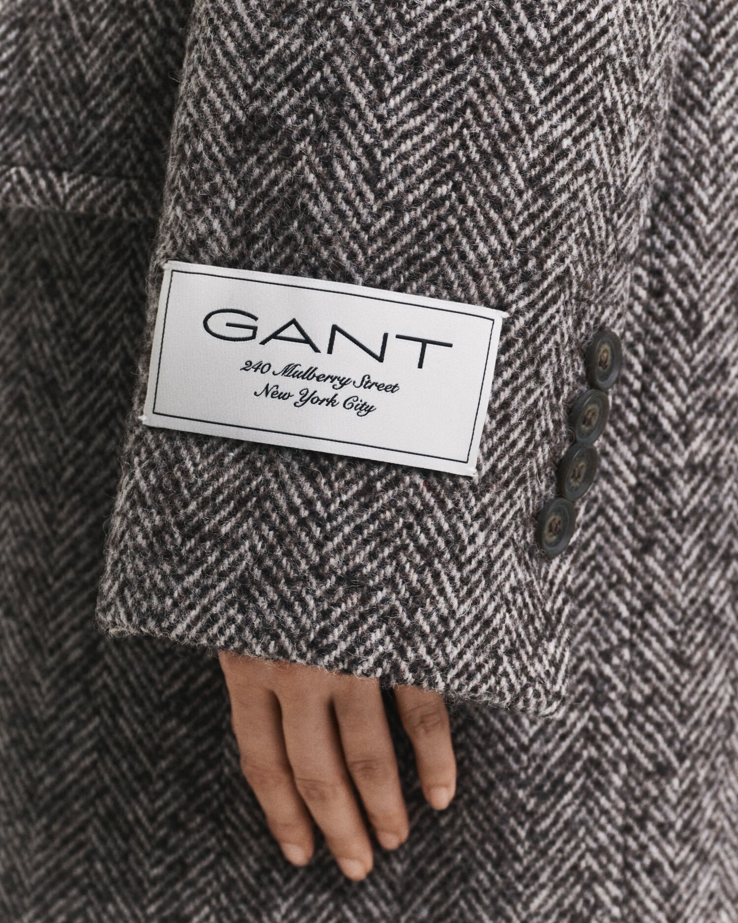 Herringbone Mantel aus Wollmix