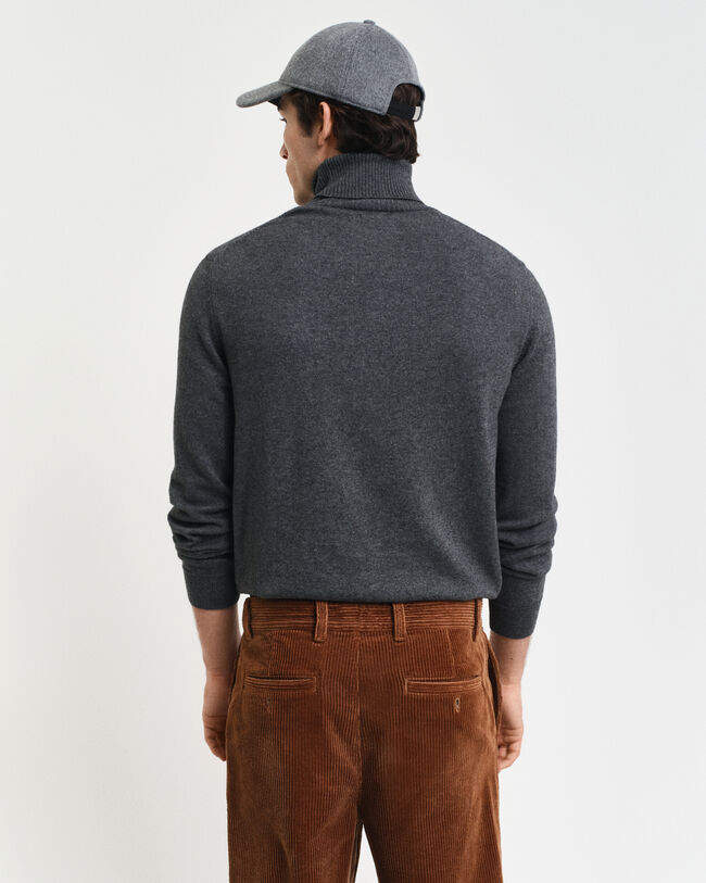 Rollkragenpullover aus Wolle und Baumwolle