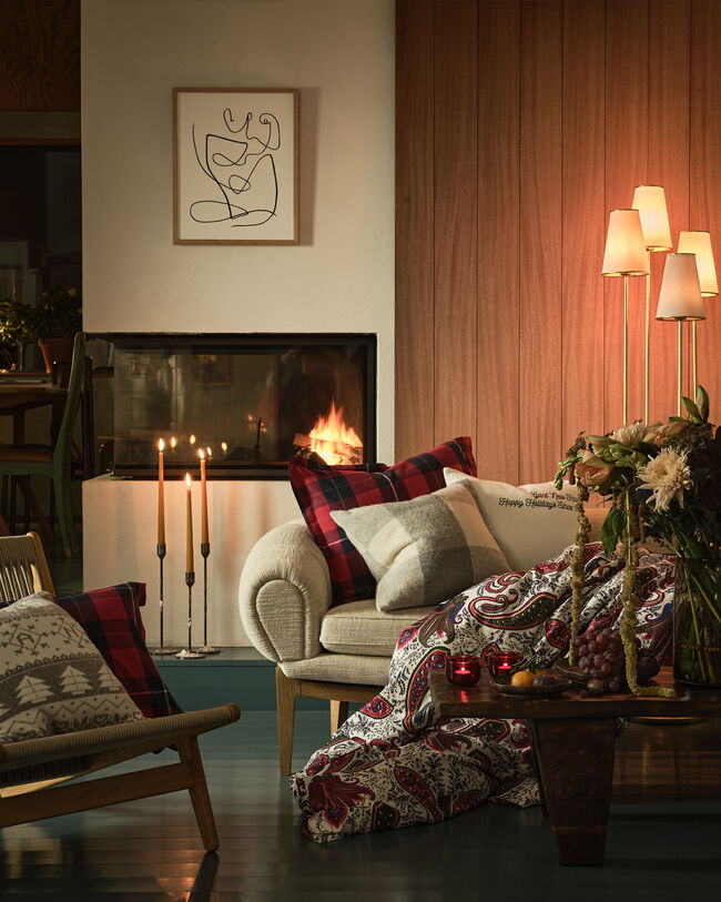 Kissenhülle mit Karomuster