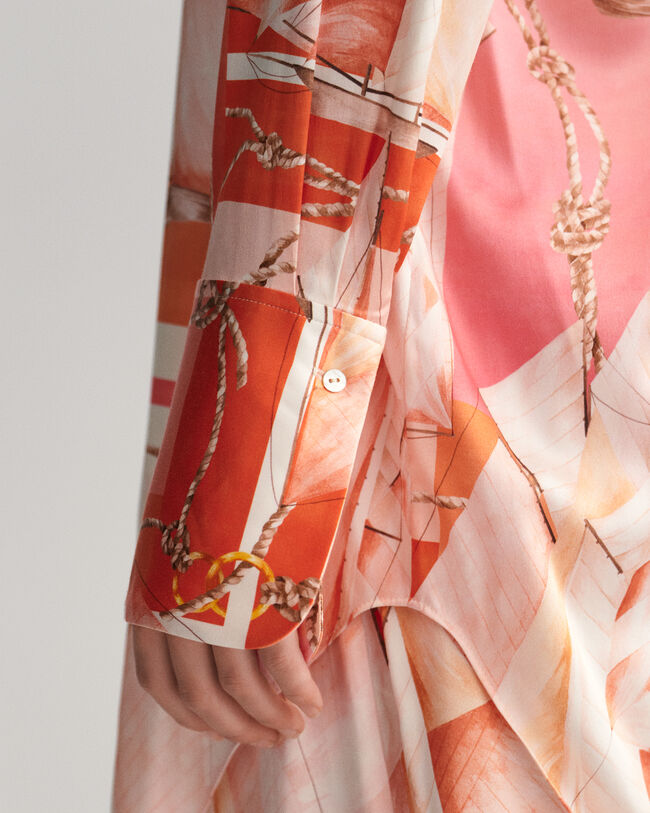 Relaxed Fit Sailing Print Seidenbluse