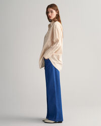 Oversized Popeline Bluse mit breiten Manschetten und Streifen