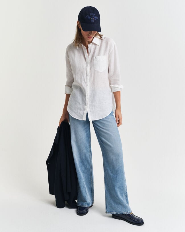 Relaxed Fit Leinen Bluse