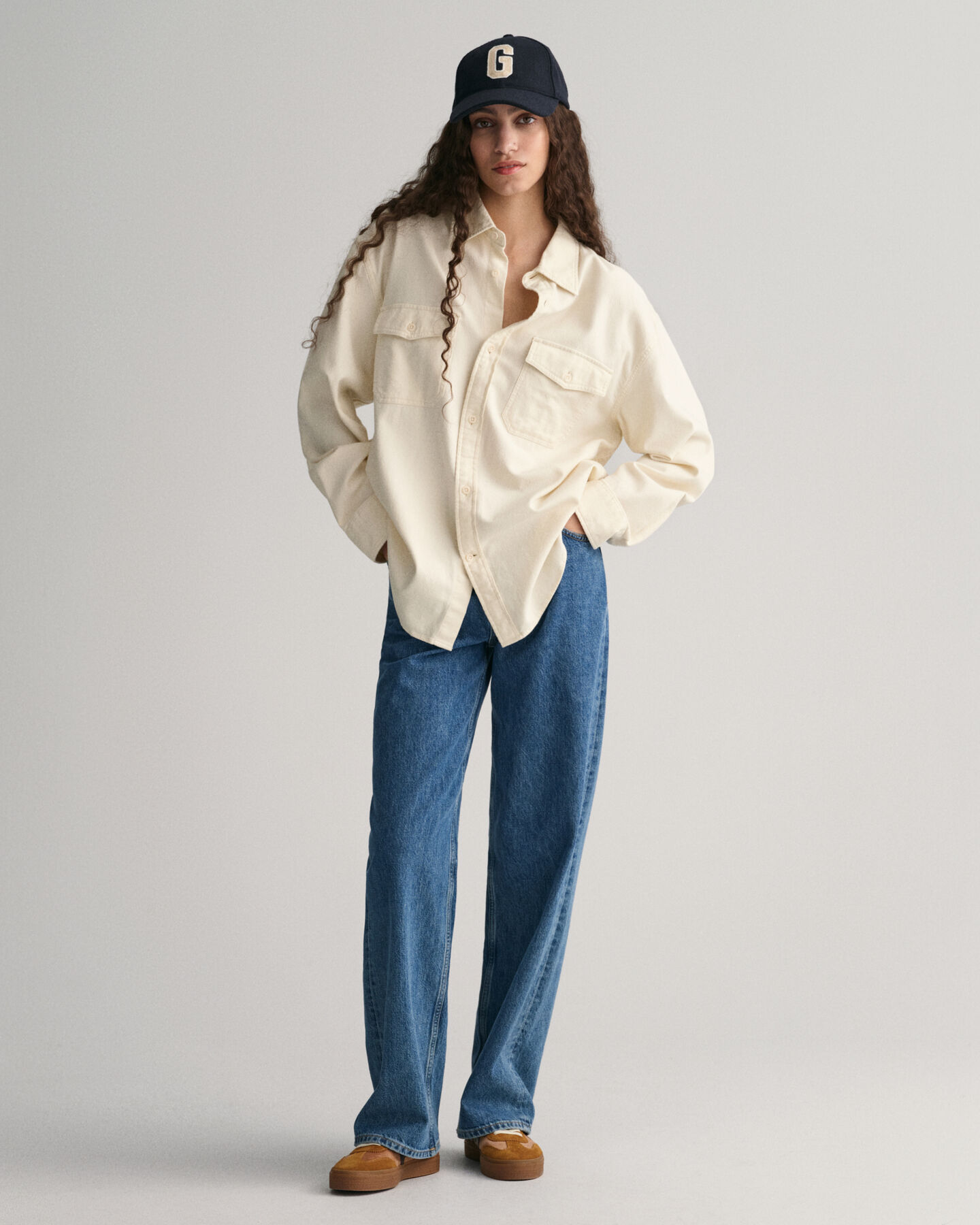 Relaxed Fit Utility-Bluse