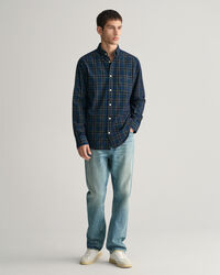 Regular Fit Cordhemd mit Karomuster