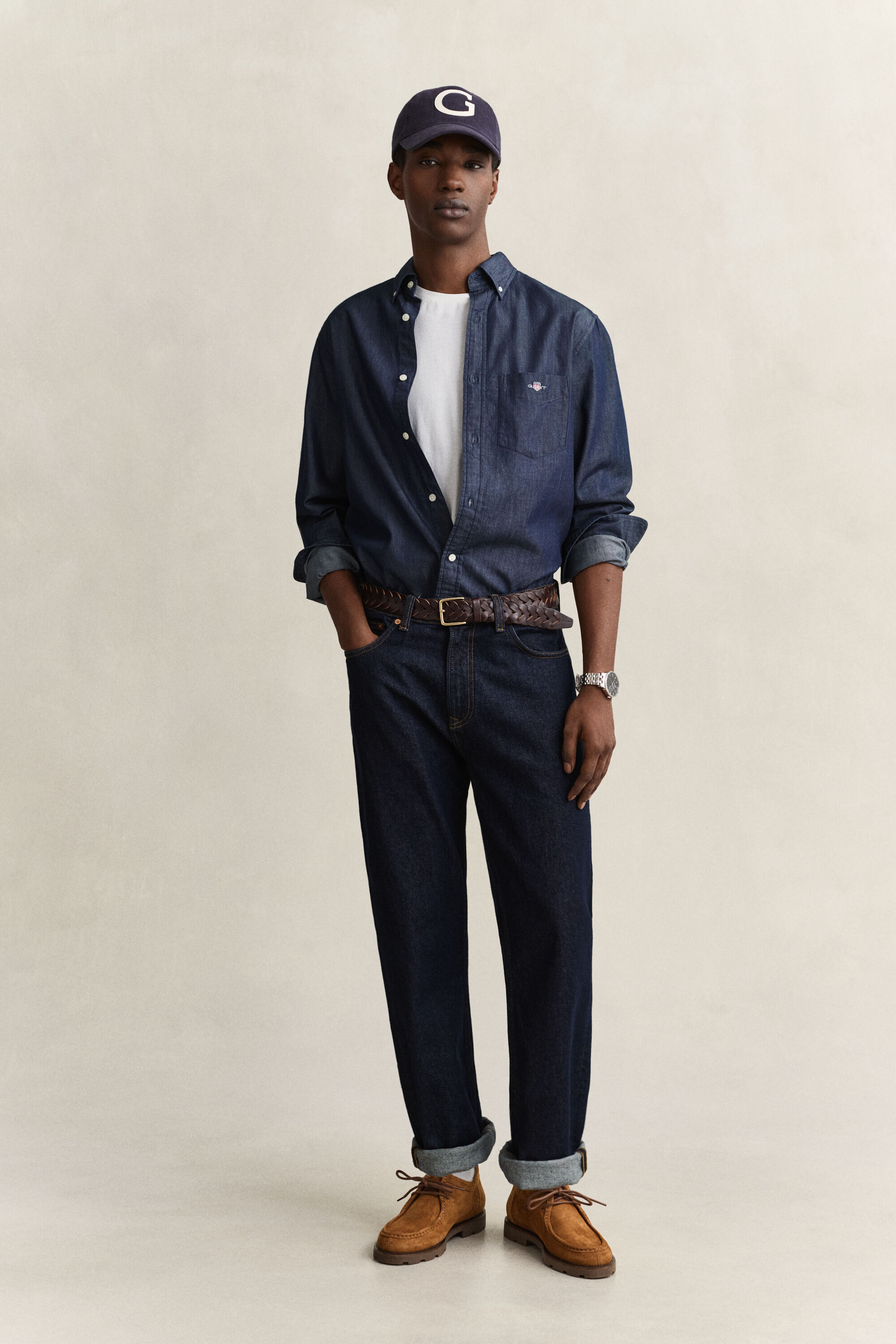 Regular Fit Indigo Hemd