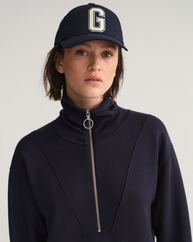 Sweatkleid mit halblangem Reißverschluss