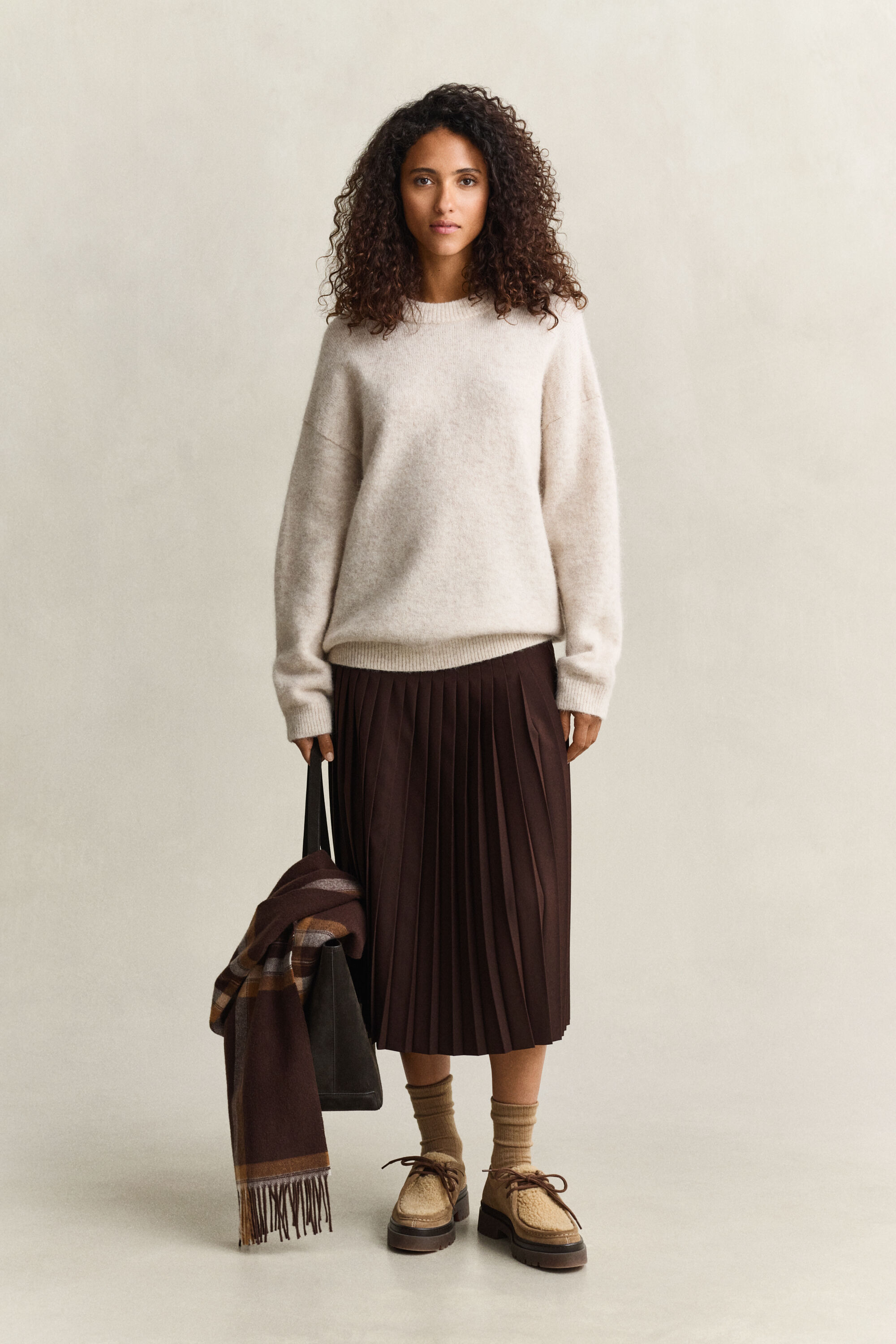 Pullover aus Alpakawollgemisch — LIGHT BEIGE MELANGE