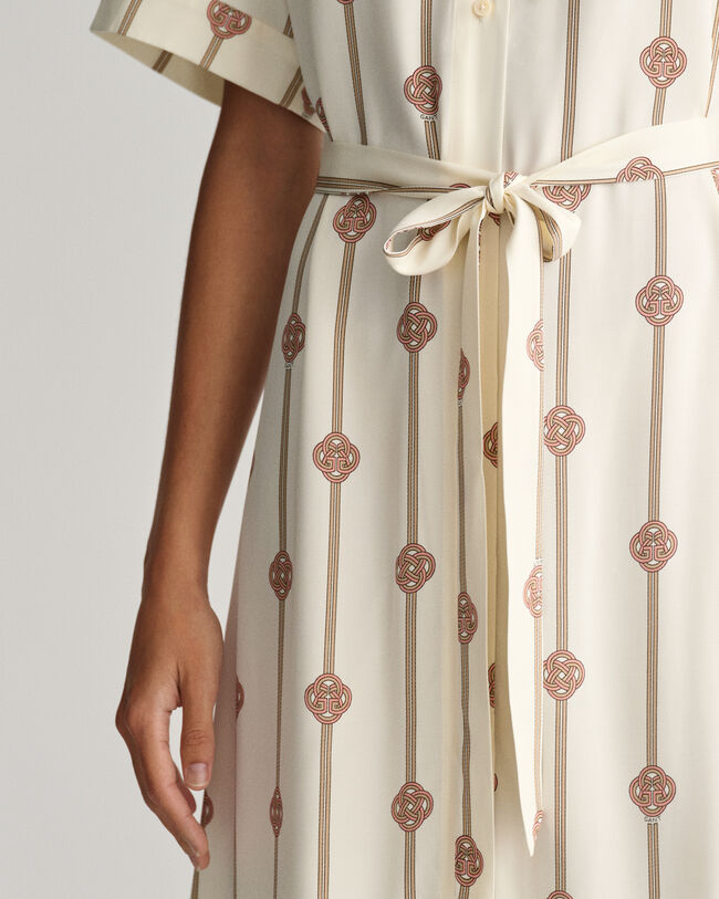 Kurzärmliges Hemdblusenkleid mit Print