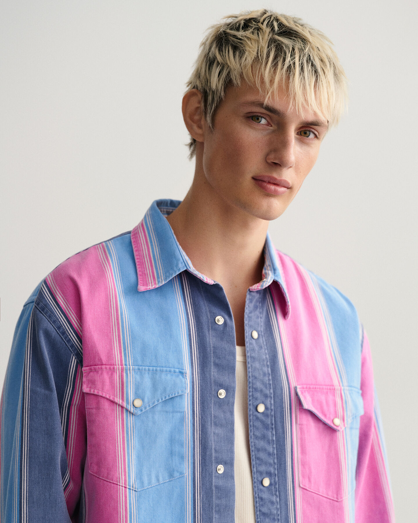 Relaxed Fit Heavy Twill Hemd mit Streifen