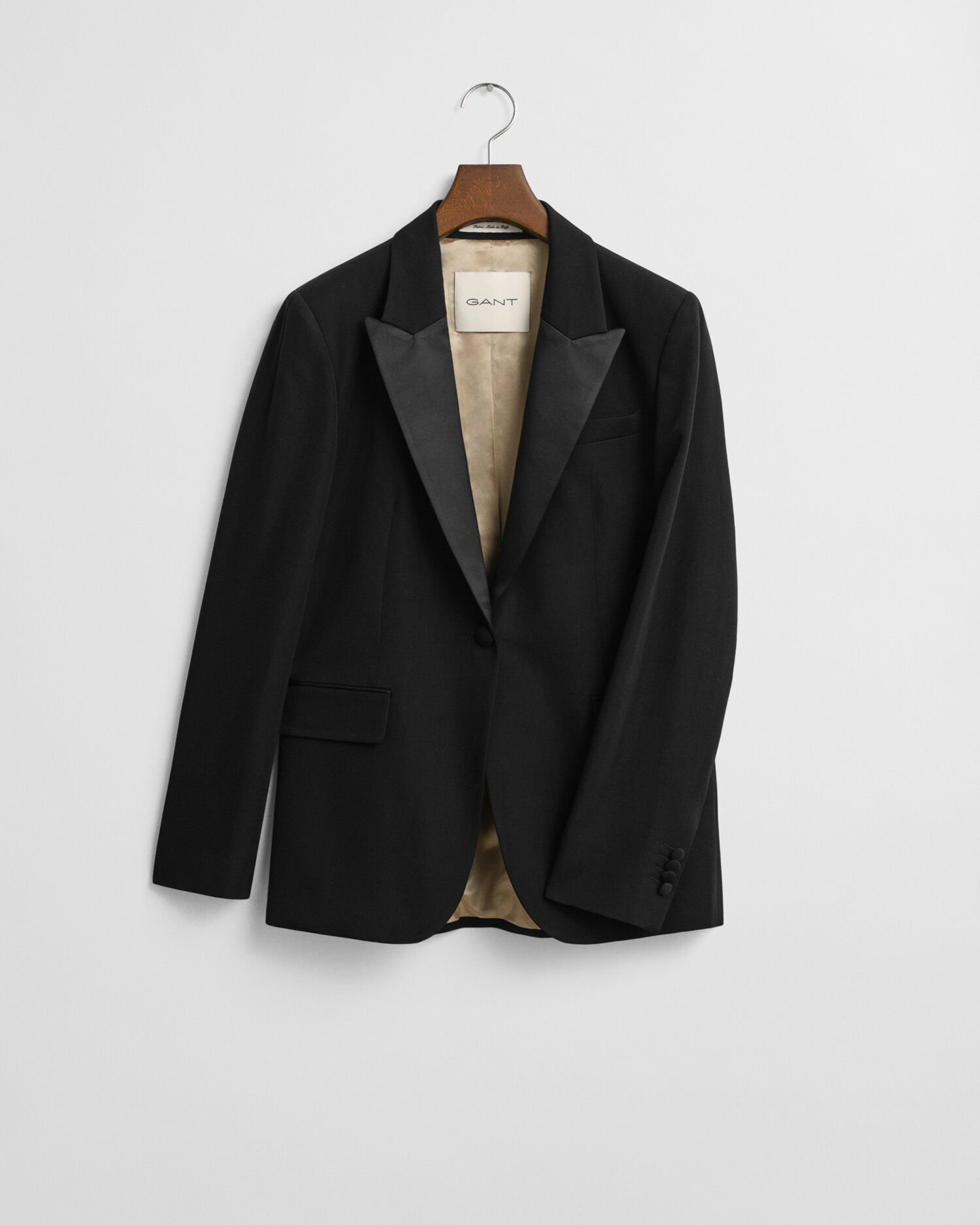 Regular Fit Tuxedo Blazer aus Wollmischung