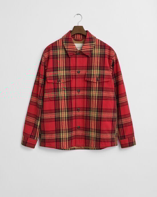 Wattierte Relaxed Fit Hemdjacke mit Karomuster