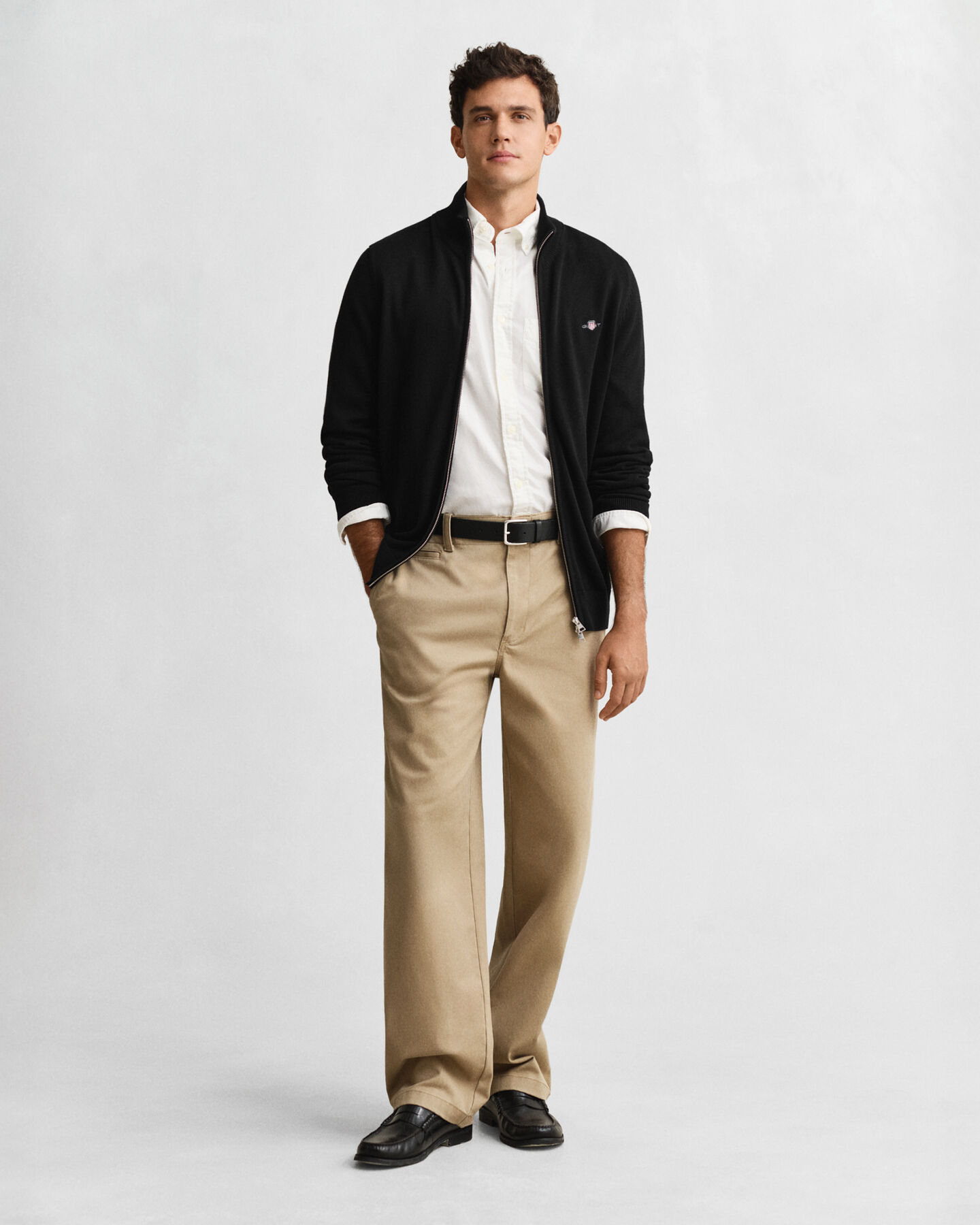 Casual Cotton Strickjacke mit Reißverschluss