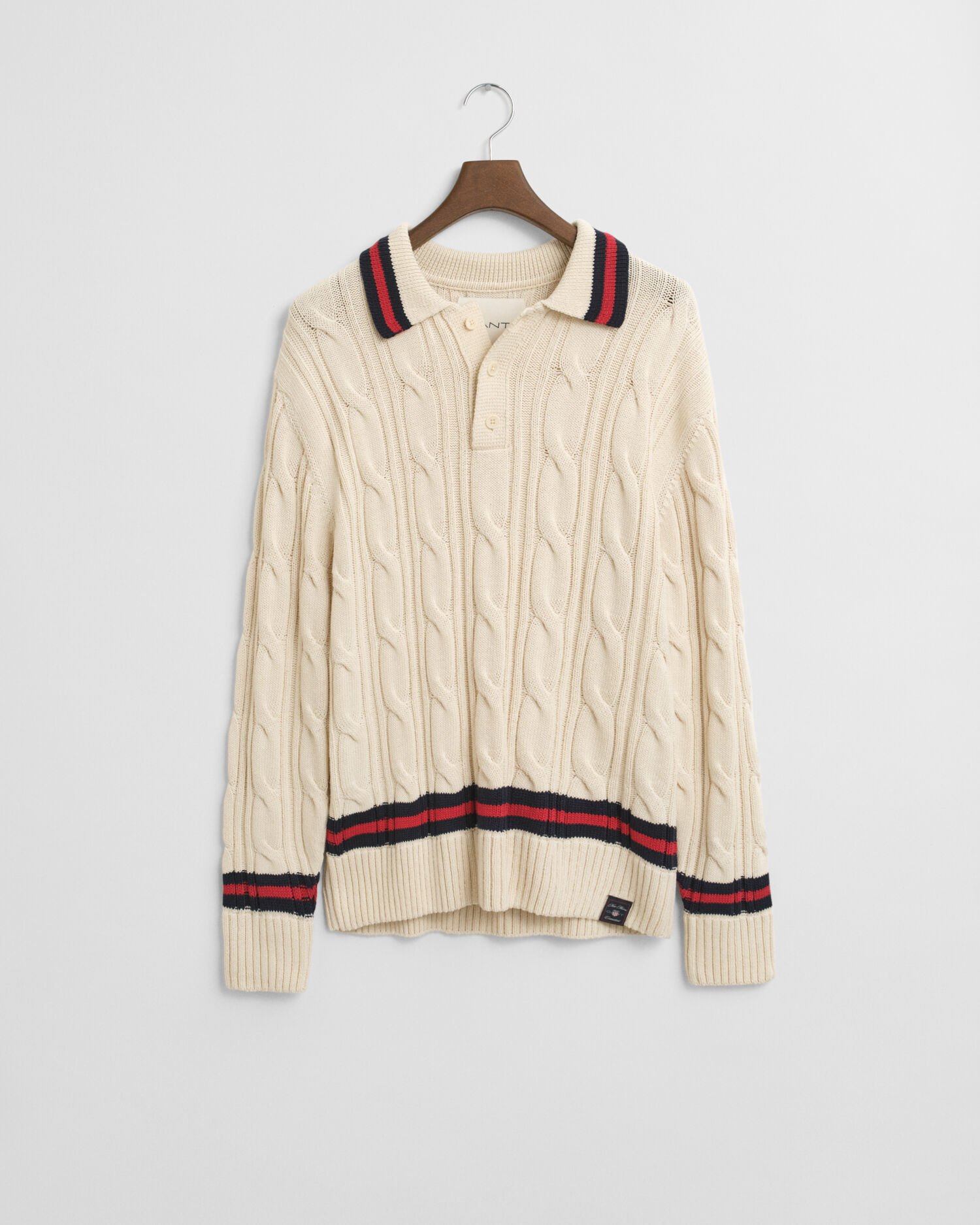 Zopfstrick Polopullover