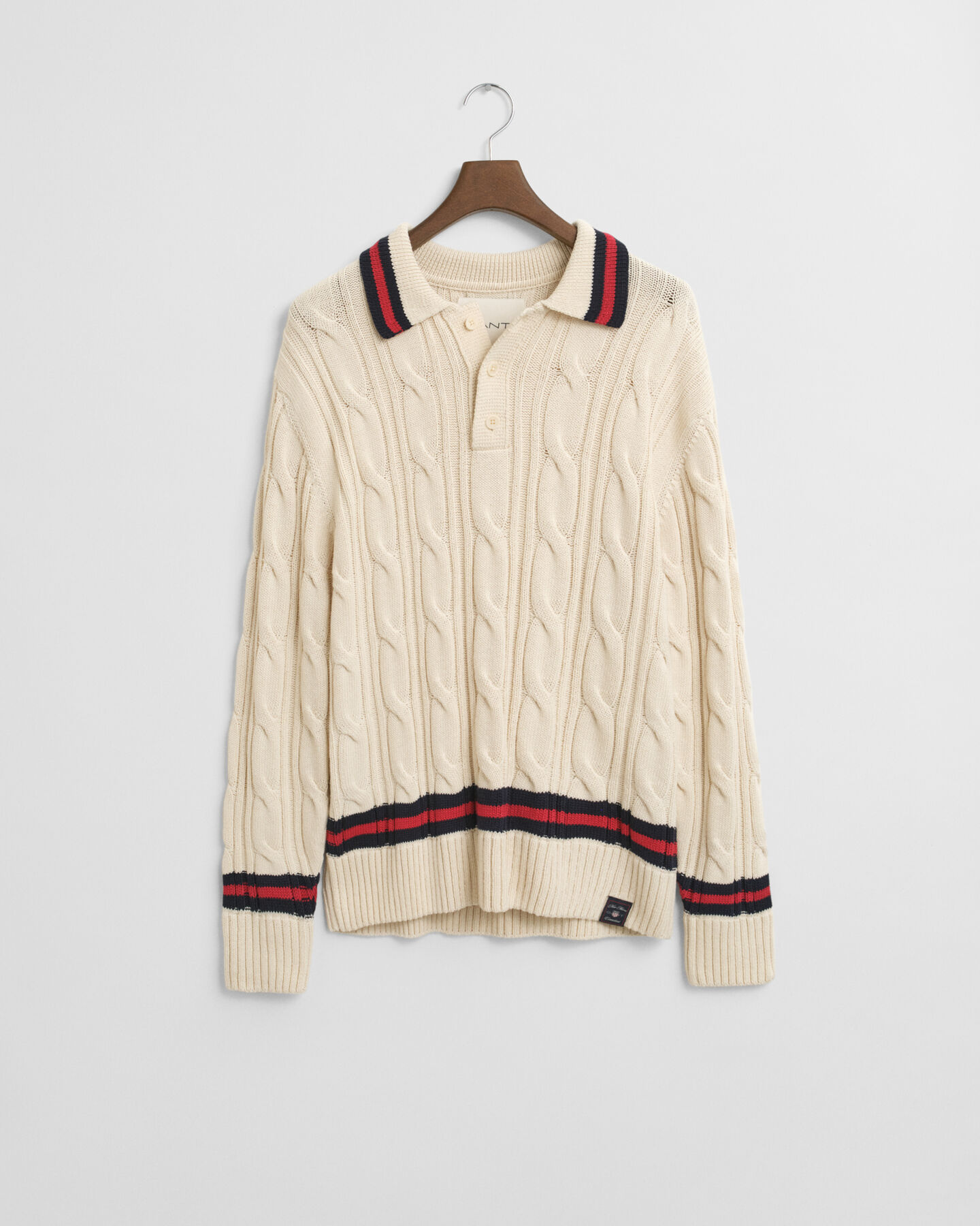 Zopfstrick Polopullover
