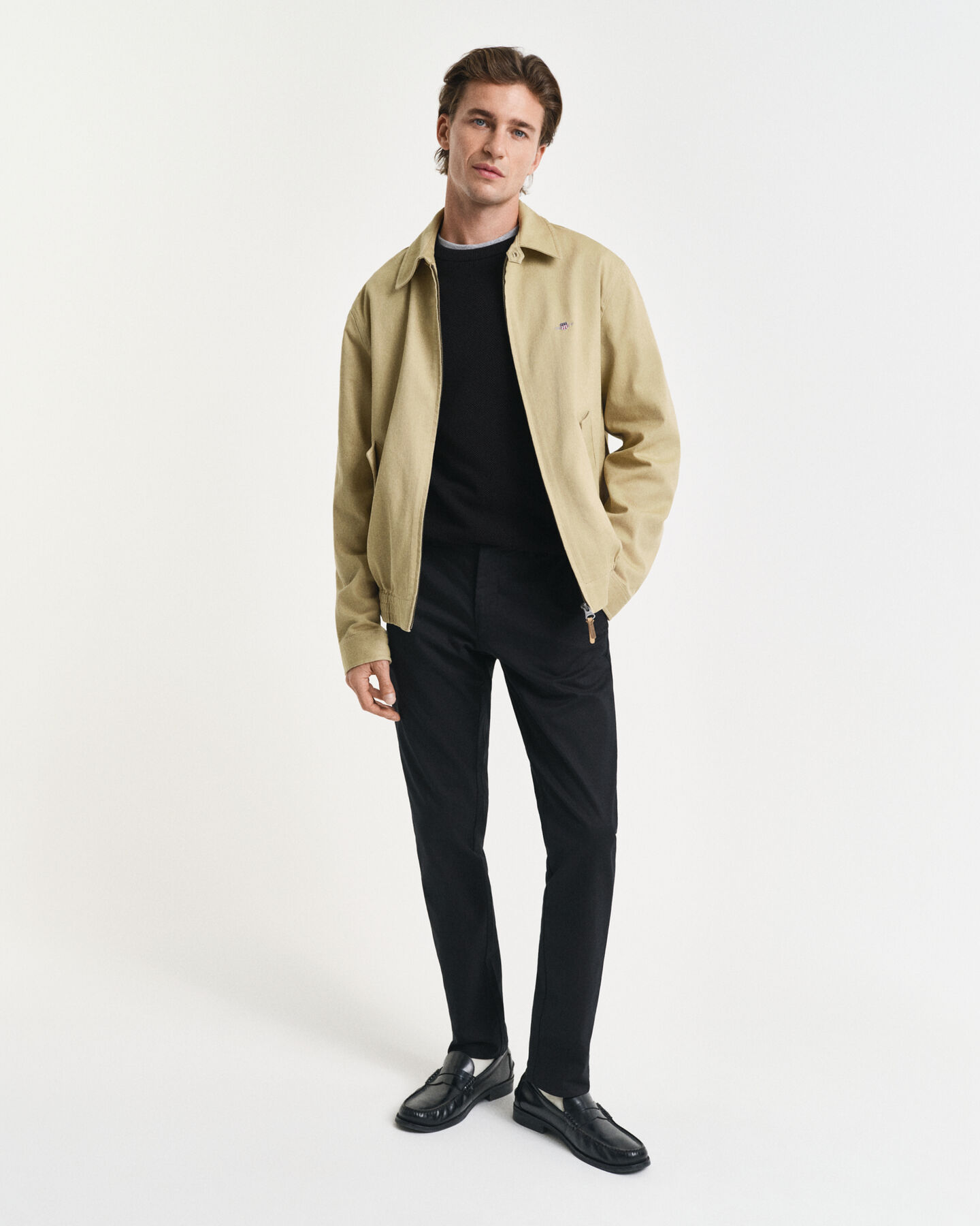 Rundhalspullover aus Baumwoll-Piqué