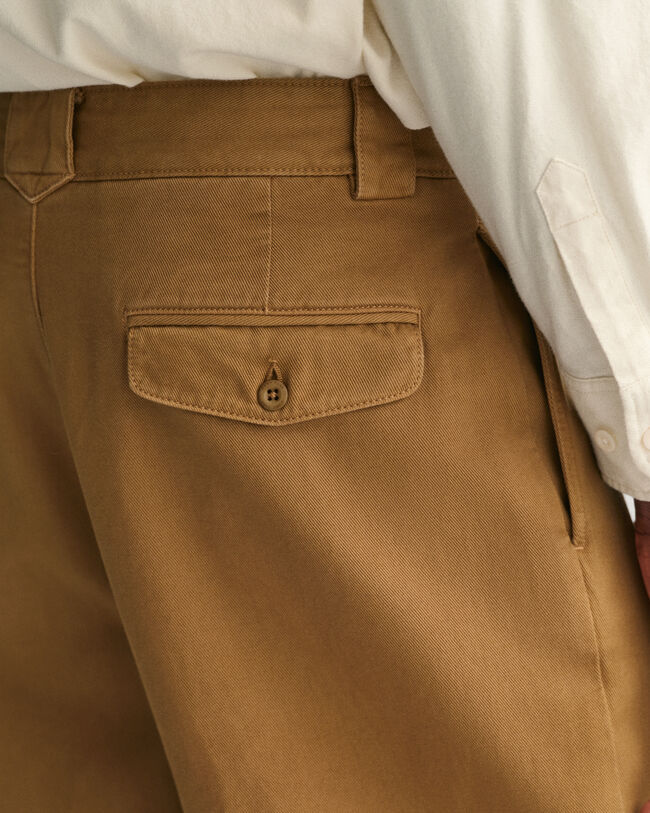 Twill-Chinohose mit B&uuml;gelfalten