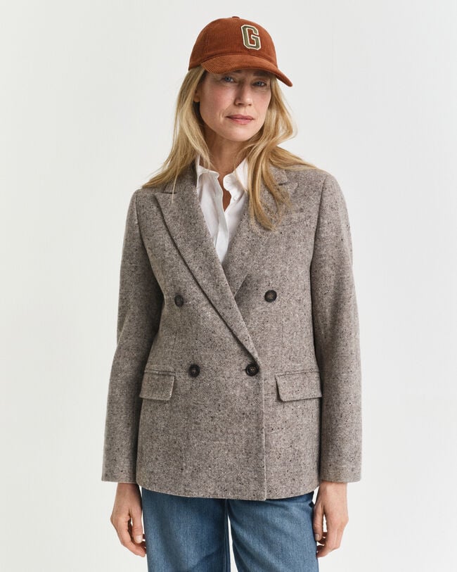 Strukturierter Regular Fit Blazer aus Wolle