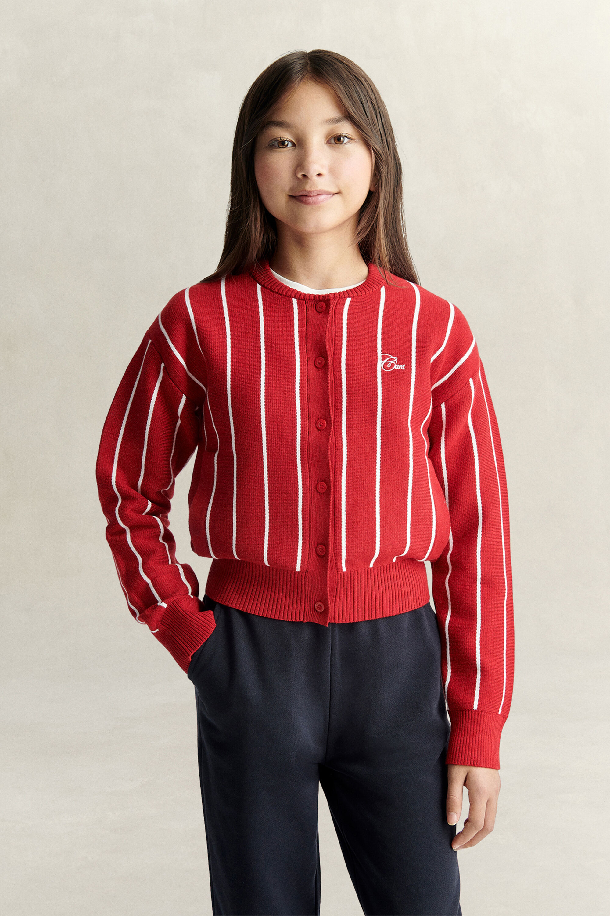 Teen Girls Strickjacke mit Streifen