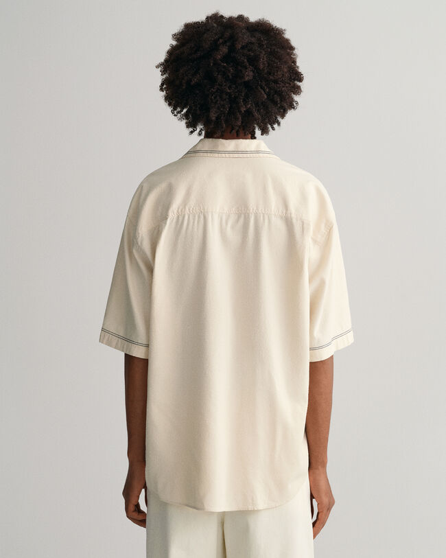 Oversized Kurzarmhemd mit Stickerei