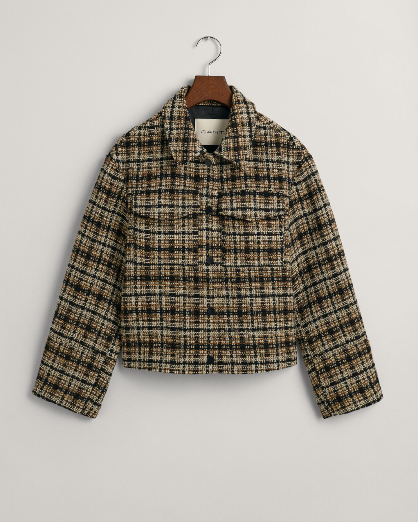 Tweed Blazerjacke mit Karomuster