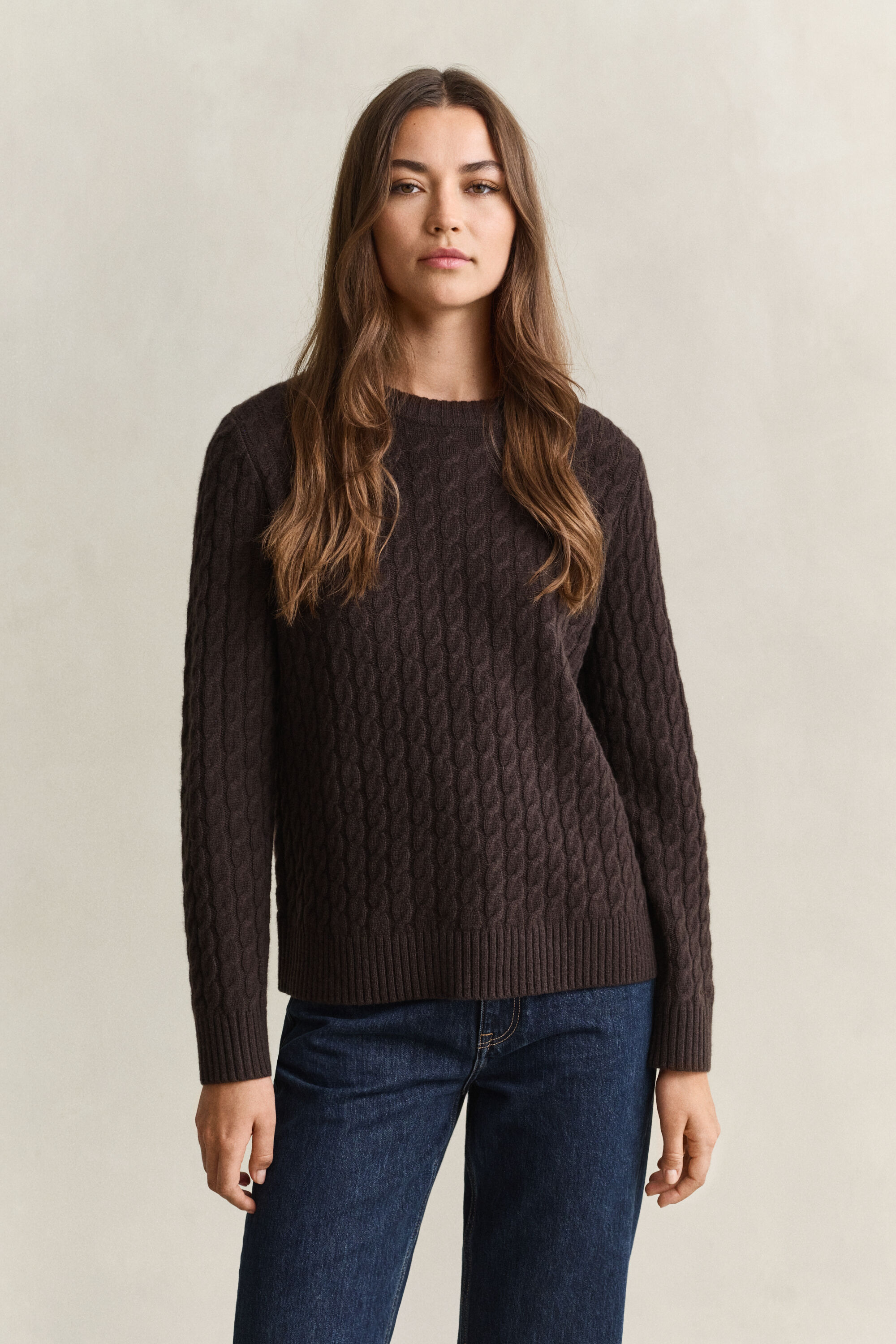 Zopfstrickpullover aus Kaschmir