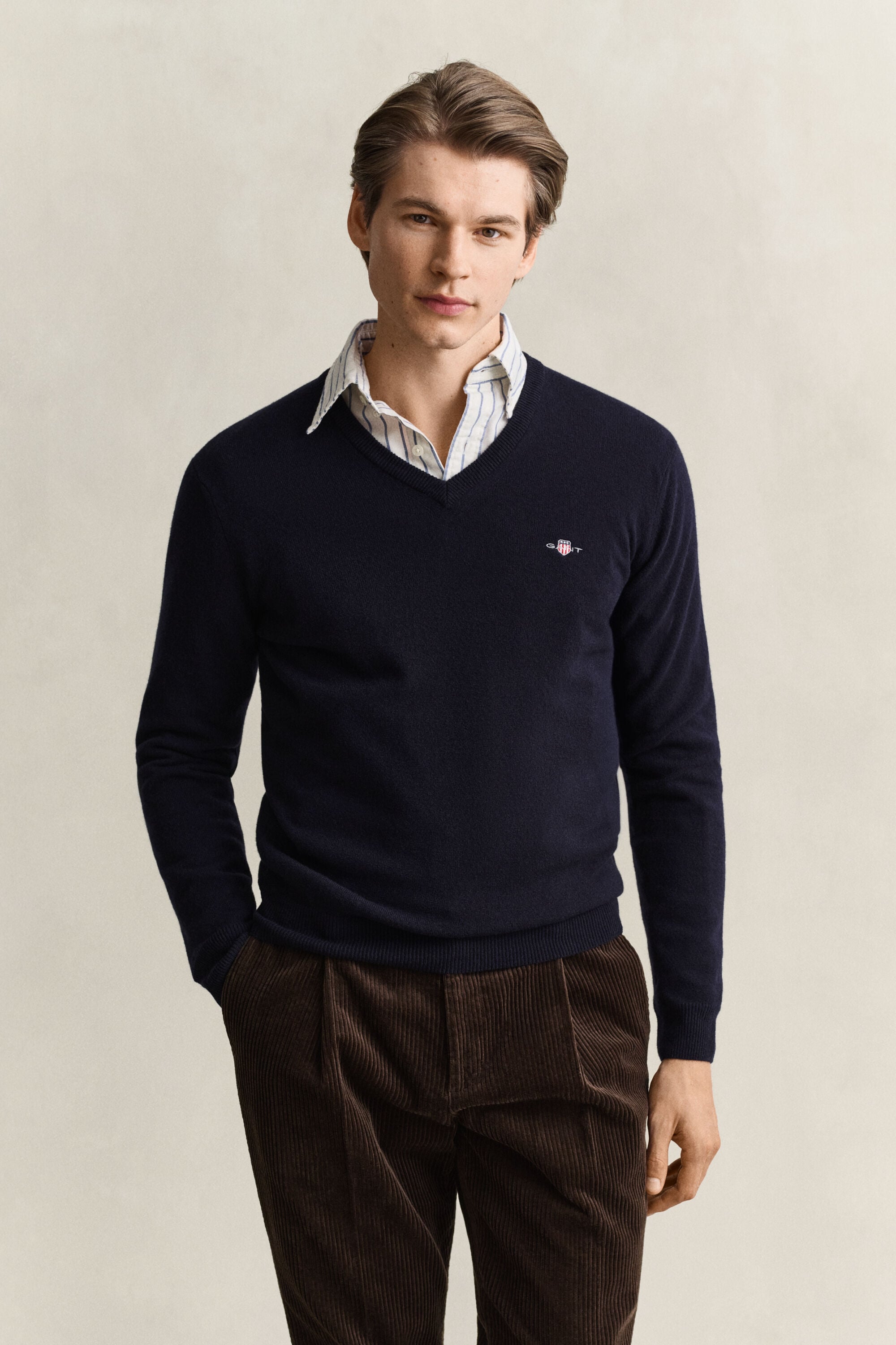 V-Neck Pullover aus Lambswool
