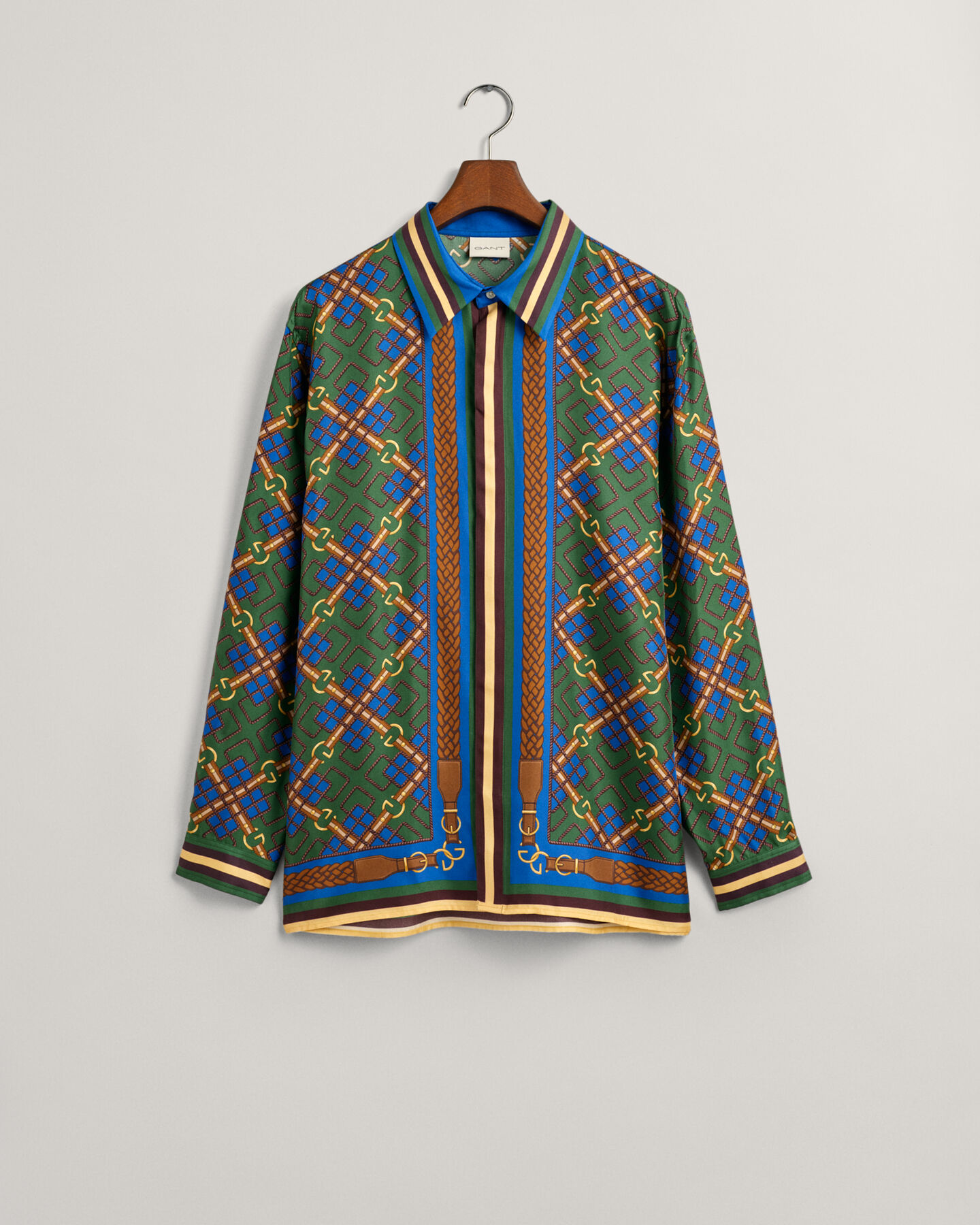 Relaxed Fit Medallion Seidenhemd