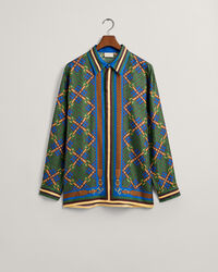 Relaxed Fit Medallion Seidenhemd