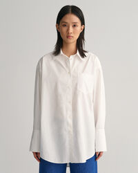 Oversized Fit Popeline Bluse mit breiten Manschetten