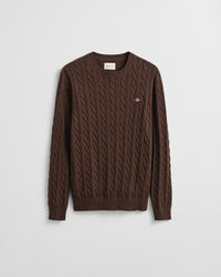 Zopfstrick Rundhalspullover aus Baumwolle