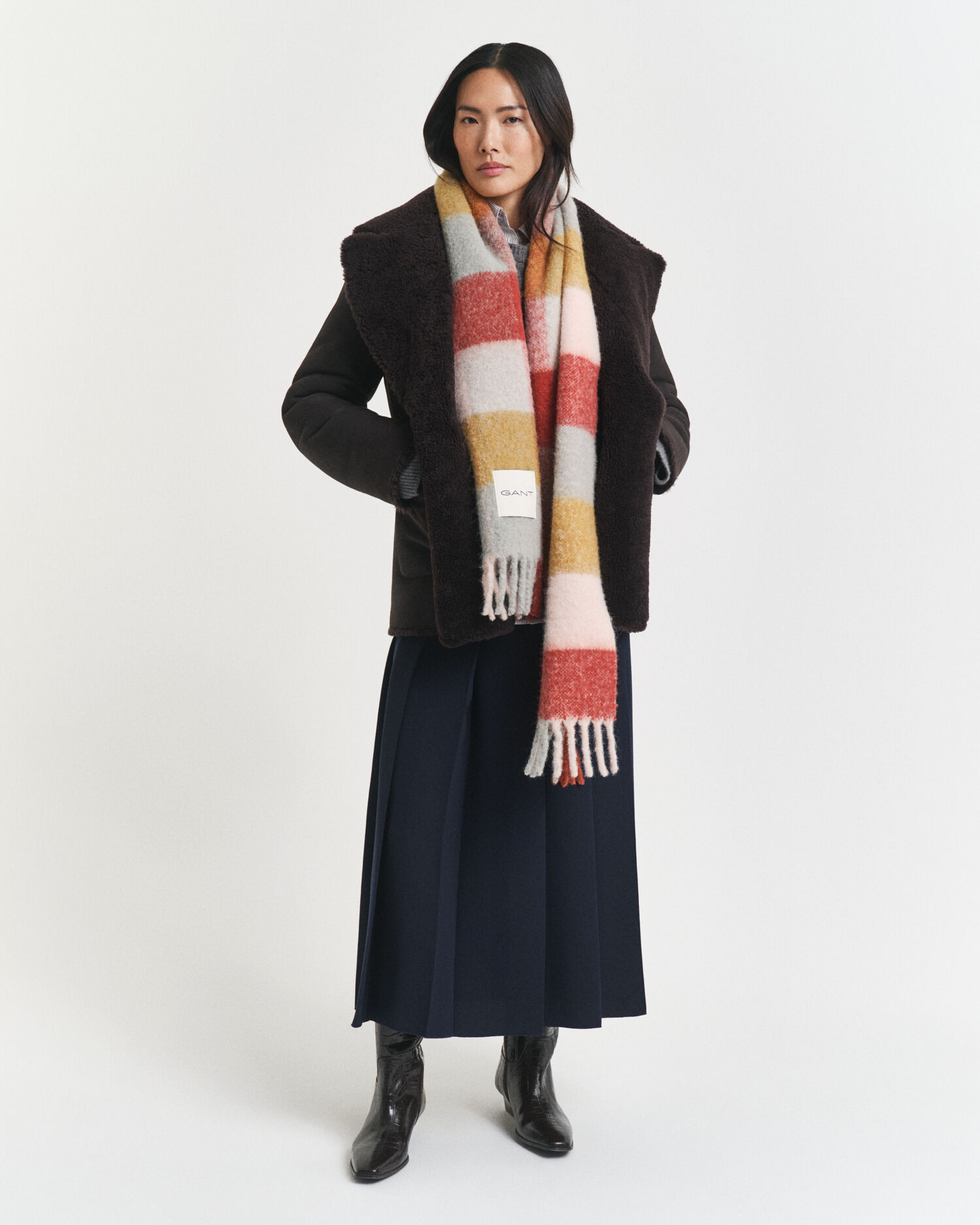 Karierter Schal aus Alpaka-Woll-Gemisch