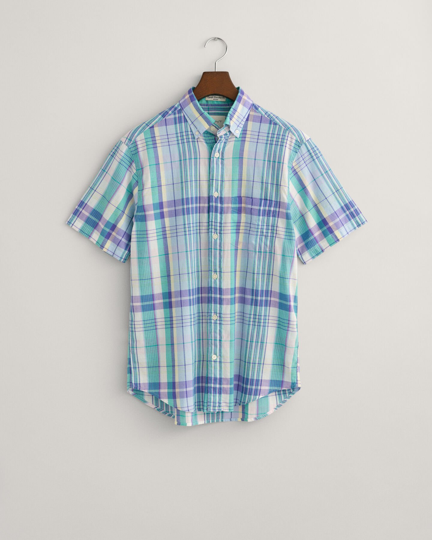 Farbenfrohes Regular Fit Madras Kurzarmhemd