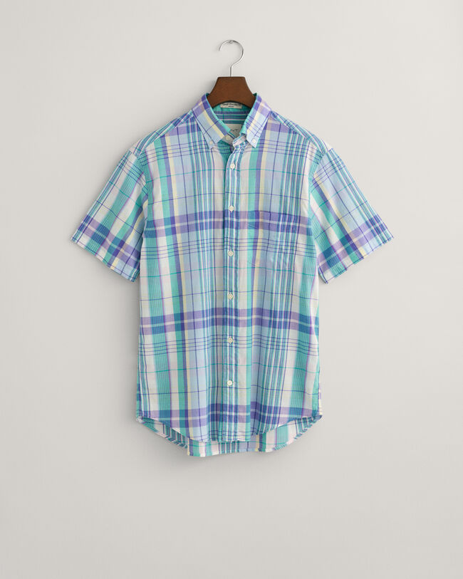 Farbenfrohes Regular Fit Madras Kurzarmhemd
