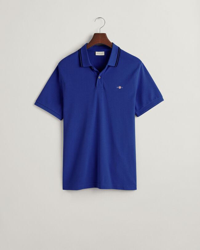Seasonal Essential Tipped Piqu&eacute; Poloshirt mit Kontrast
