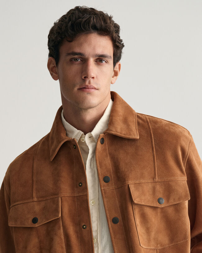 Oversized Hemd aus Veloursleder