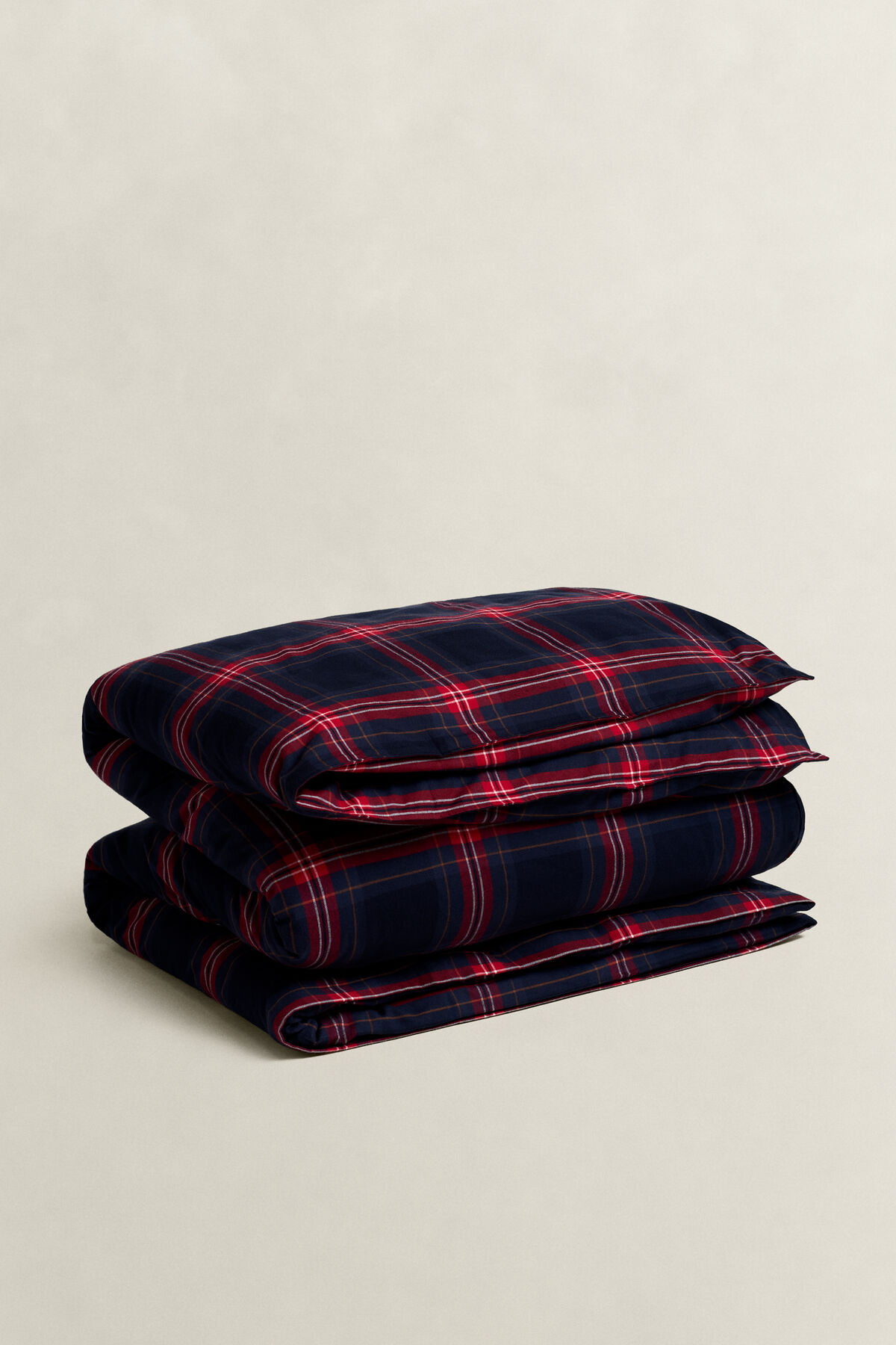 Karierter Einzelbettbezug aus Flanell — MARINE