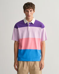 Retro Kurzarm-Rugger mit Blockstreifen